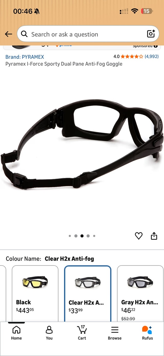 Pyramex I-Force Sporty Dual Pane Anti-Fog Goggle - photo 3