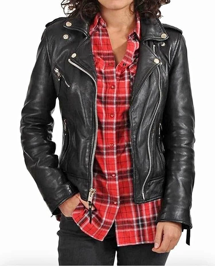Woman’s Leather RocknRoll Motorcycle Jacket - NEW w/ tags