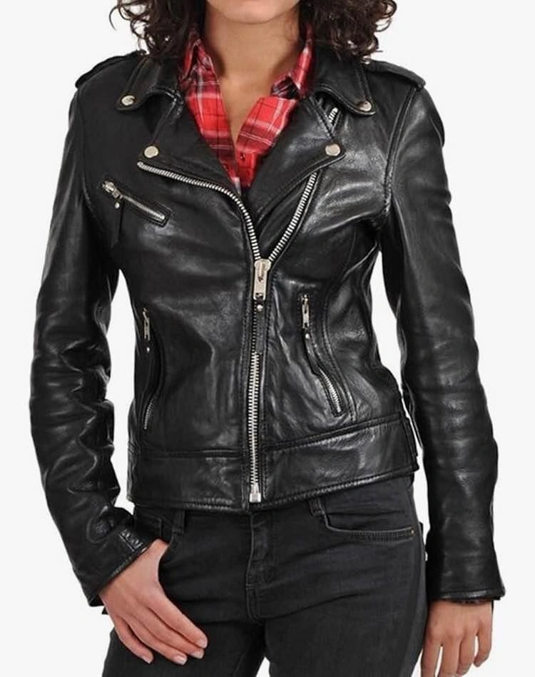 Woman’s Leather RocknRoll Motorcycle Jacket - NEW w/ tags - photo 2