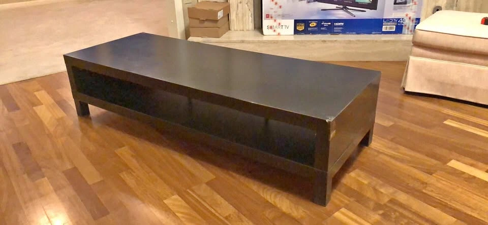 Black Coffee Table with Shelf / TV Table