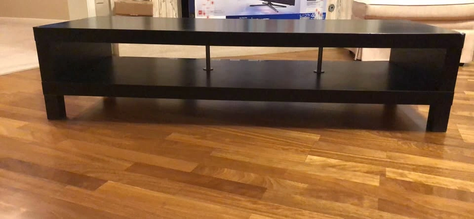 Black Coffee Table with Shelf / TV Table - photo 2