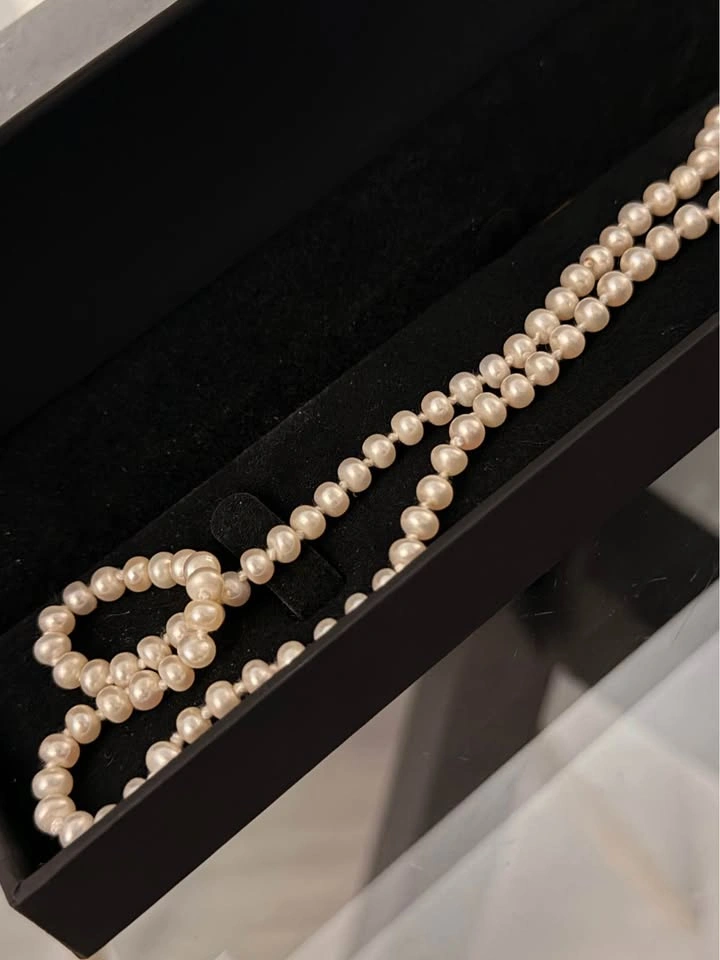 Natural cream Pearl Necklace 5-6mm - photo 2