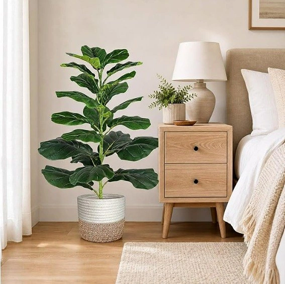 30” Artificial Fiddle Leaf Fig Tree with Basket – Brand New