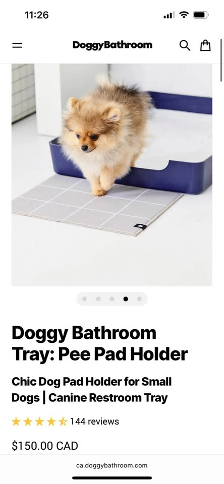 Doggy Bathroom Tray: Pee Pad Holder (Navy Blue) - photo 2