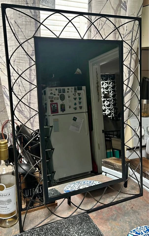 Bronzy/Black Metal Wall Mirror
