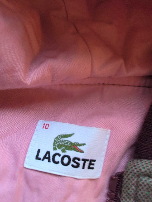 Lacoste Plaid Hooded Jacket. Girls size 10 - photo 2