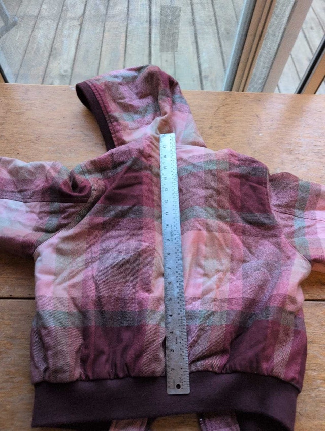 Lacoste Plaid Hooded Jacket. Girls size 10 - photo 4