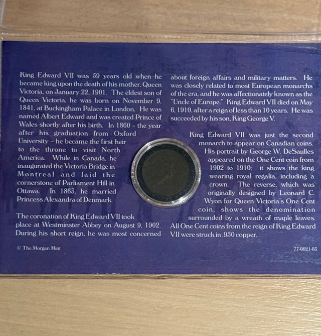 King Edward VII Cent Coin - photo 3