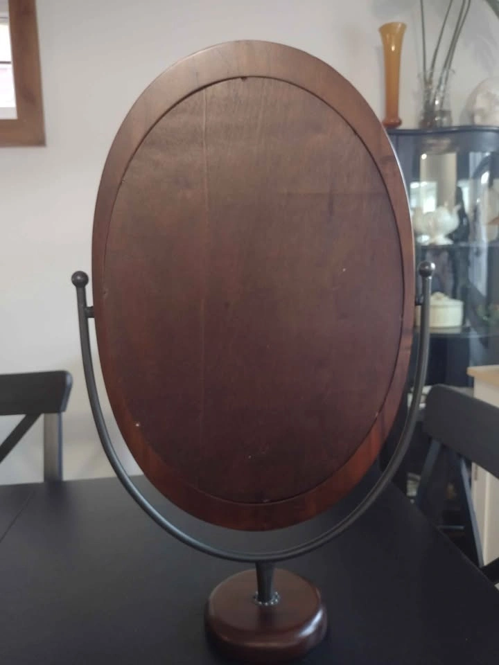 Oval Wood Tabletop Mirror - photo 5