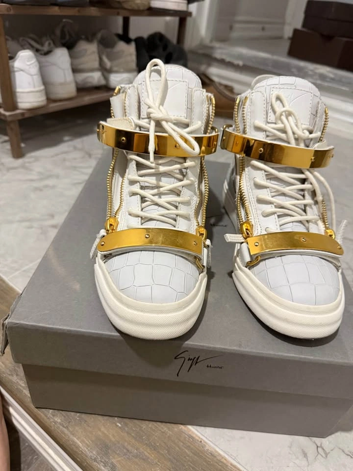GIUSEPPE ZANOTTI style 2431193 White Gold High-Top Sneakers - photo 2