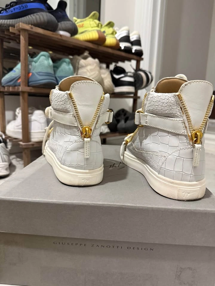 GIUSEPPE ZANOTTI style 2431193 White Gold High-Top Sneakers - photo 3
