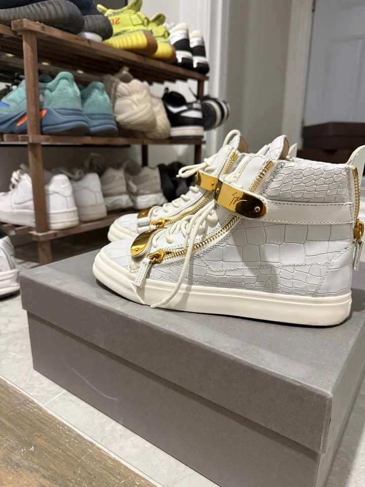 GIUSEPPE ZANOTTI style 2431193 White Gold High-Top Sneakers - photo 4