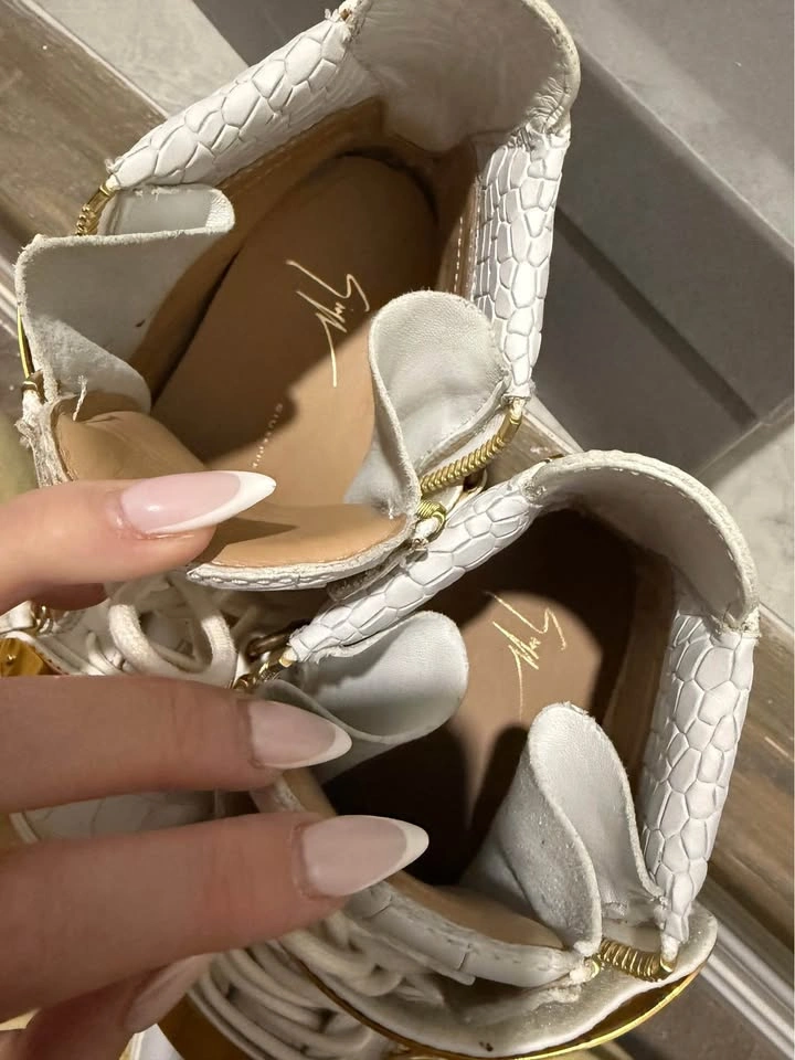 GIUSEPPE ZANOTTI style 2431193 White Gold High-Top Sneakers - photo 5