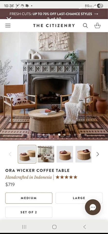 The Citizenry Ora Wicker Coffee Table
