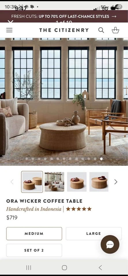 The Citizenry Ora Wicker Coffee Table - photo 2