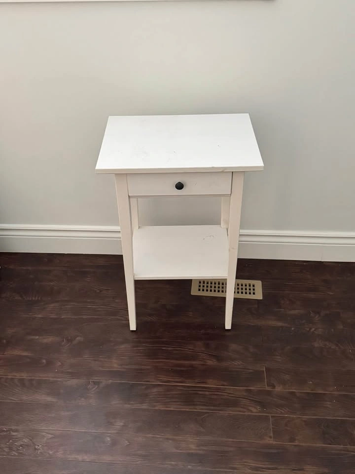 HEMNES Bedside table, white stain - photo 2