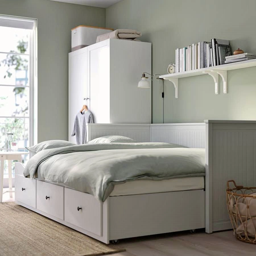 HEMNES Daybed frame with 3 drawers, white, Twin
