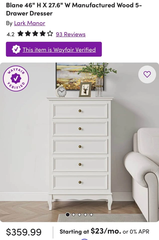 New Blane 5 Drawer Dresser