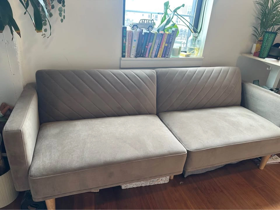 Futon couch in mocha brown - photo 3