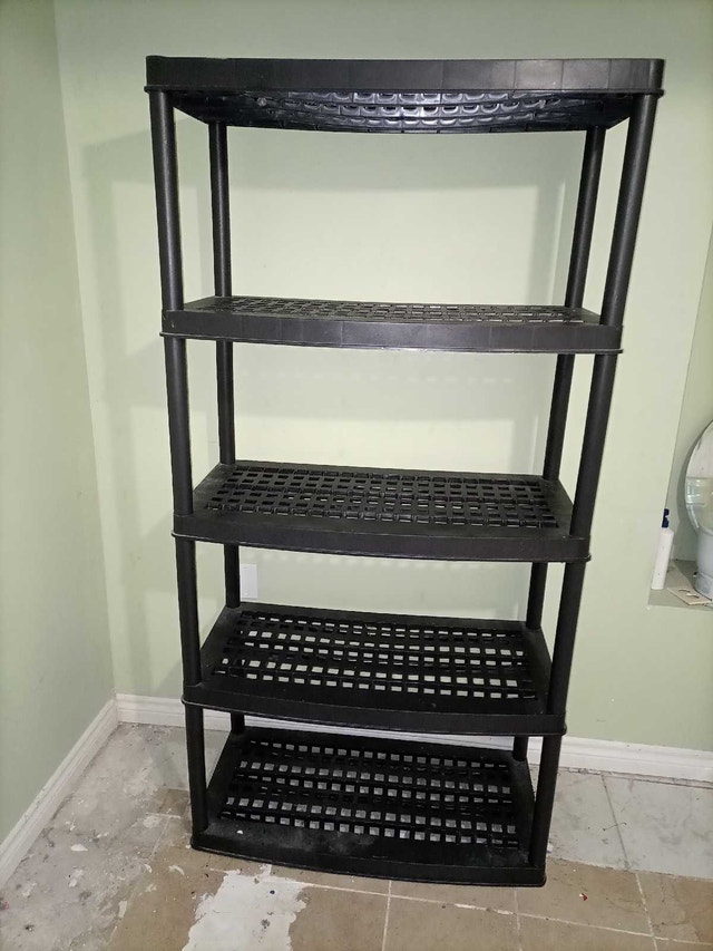 Hard plastic storage shelf