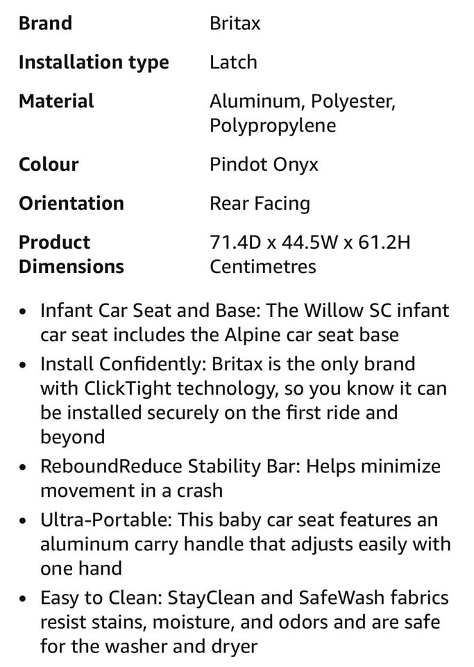 Britax Willow SC Infant Car Seat - photo 5
