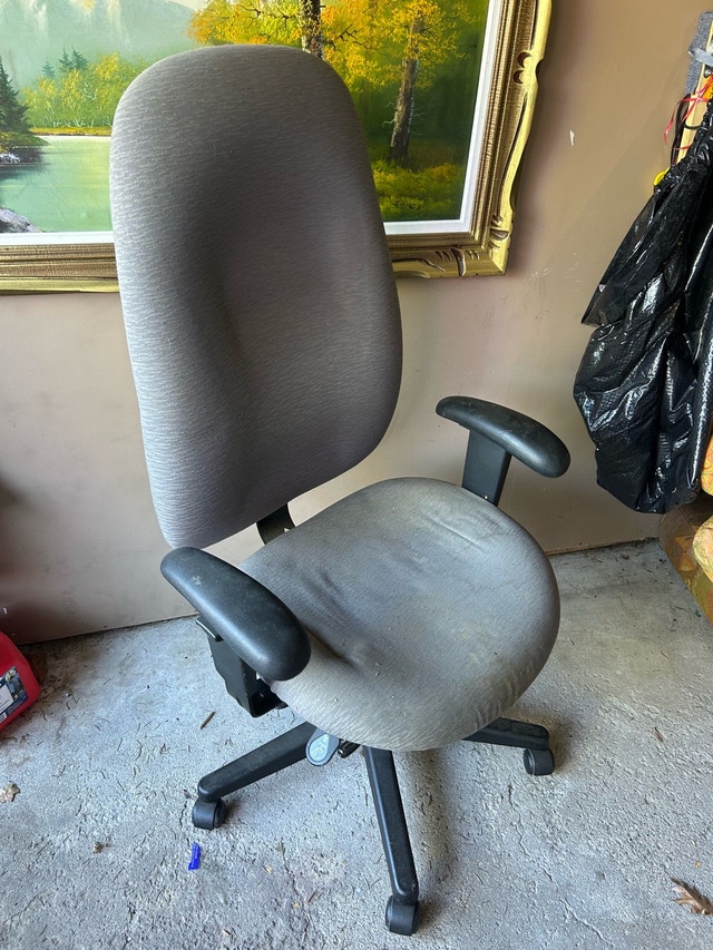 Grey Office Chair – Adjustable Swivel Desk Chair