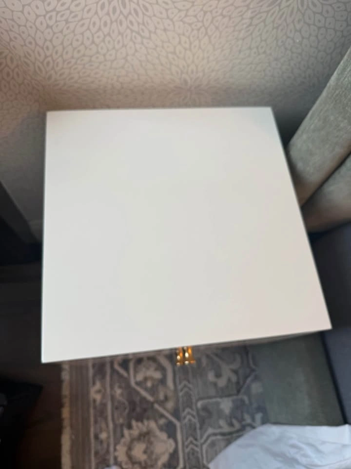 White nightstand with gold knobs - photo 2