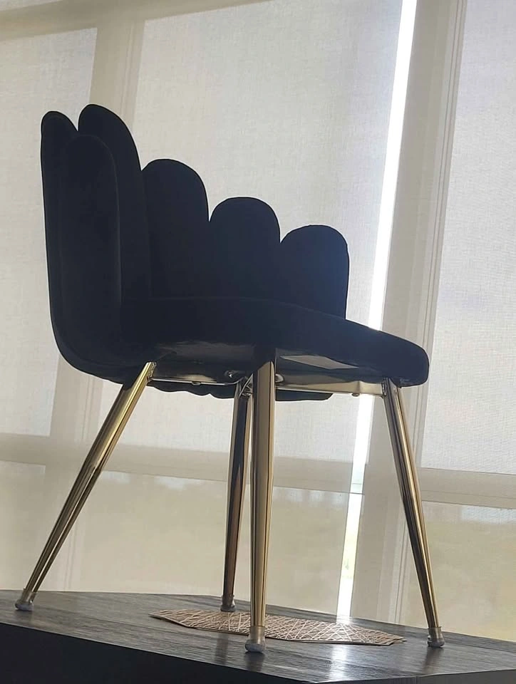 Black Velvet Chairs with Gold Legs - photo 4