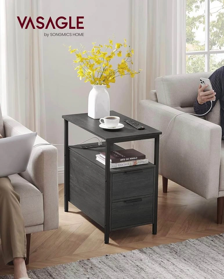 VASAGLE Nightstand with Charging Station - New - photo 2