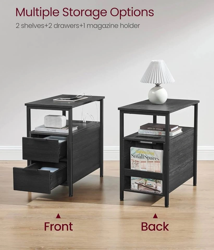 VASAGLE Nightstand with Charging Station - New - photo 5