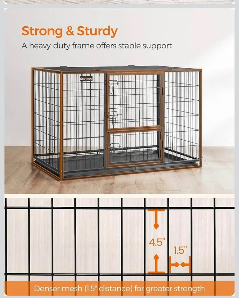 Heavy-Duty Metal Dog Crate XXL w/ Removable Tray - photo 2