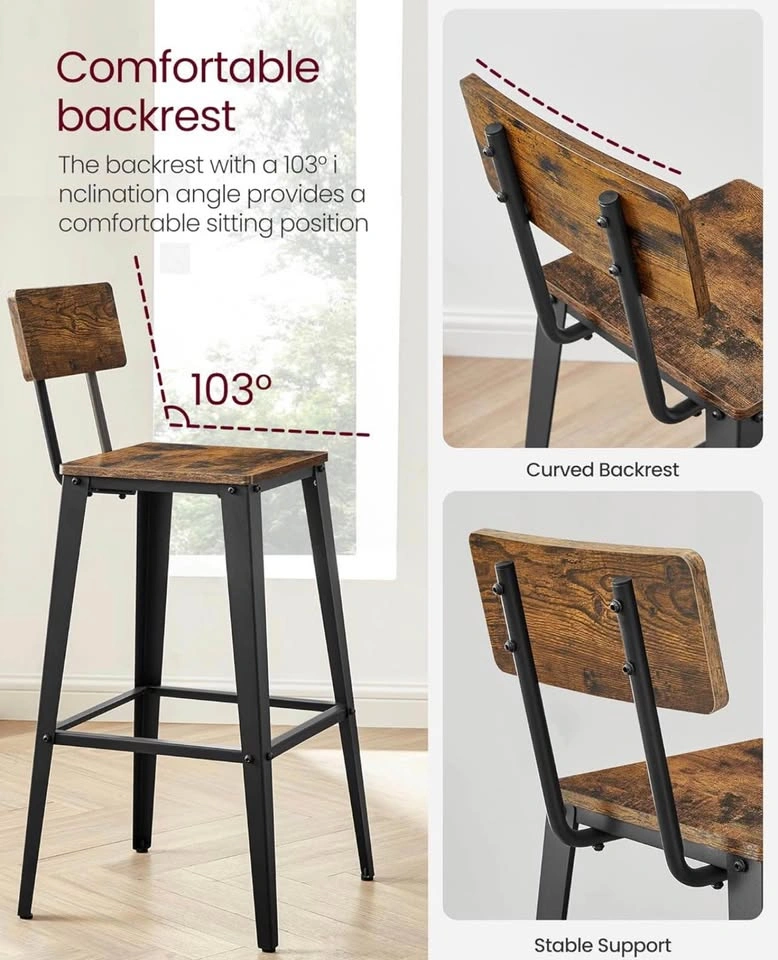 New Bar Height Stools (2) - 29.1" Tall Steel Frame - photo 4
