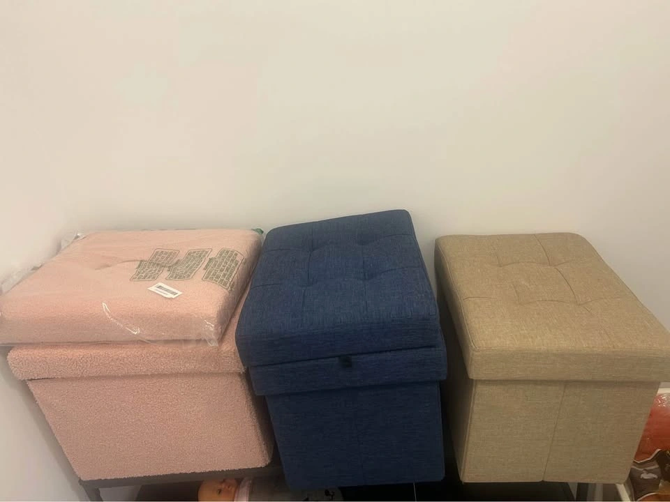 Storage Ottoman Foot Stool - Teddy Tufted Foot Rest - photo 3