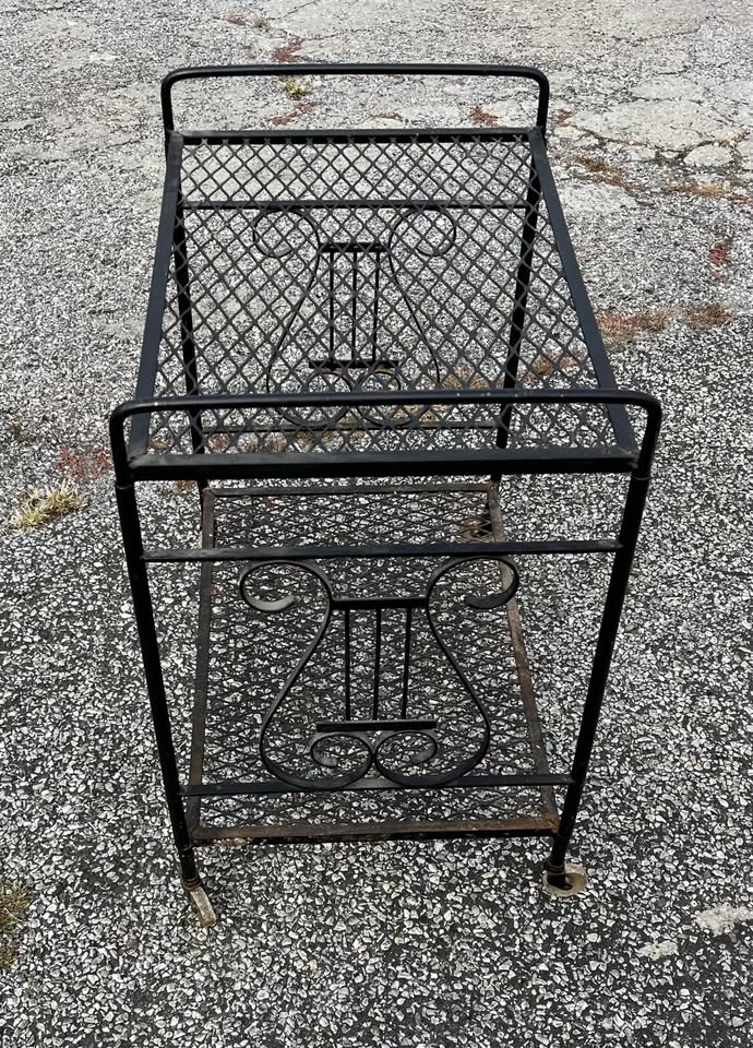 Wrought Iron Bar Cart MCM - photo 4