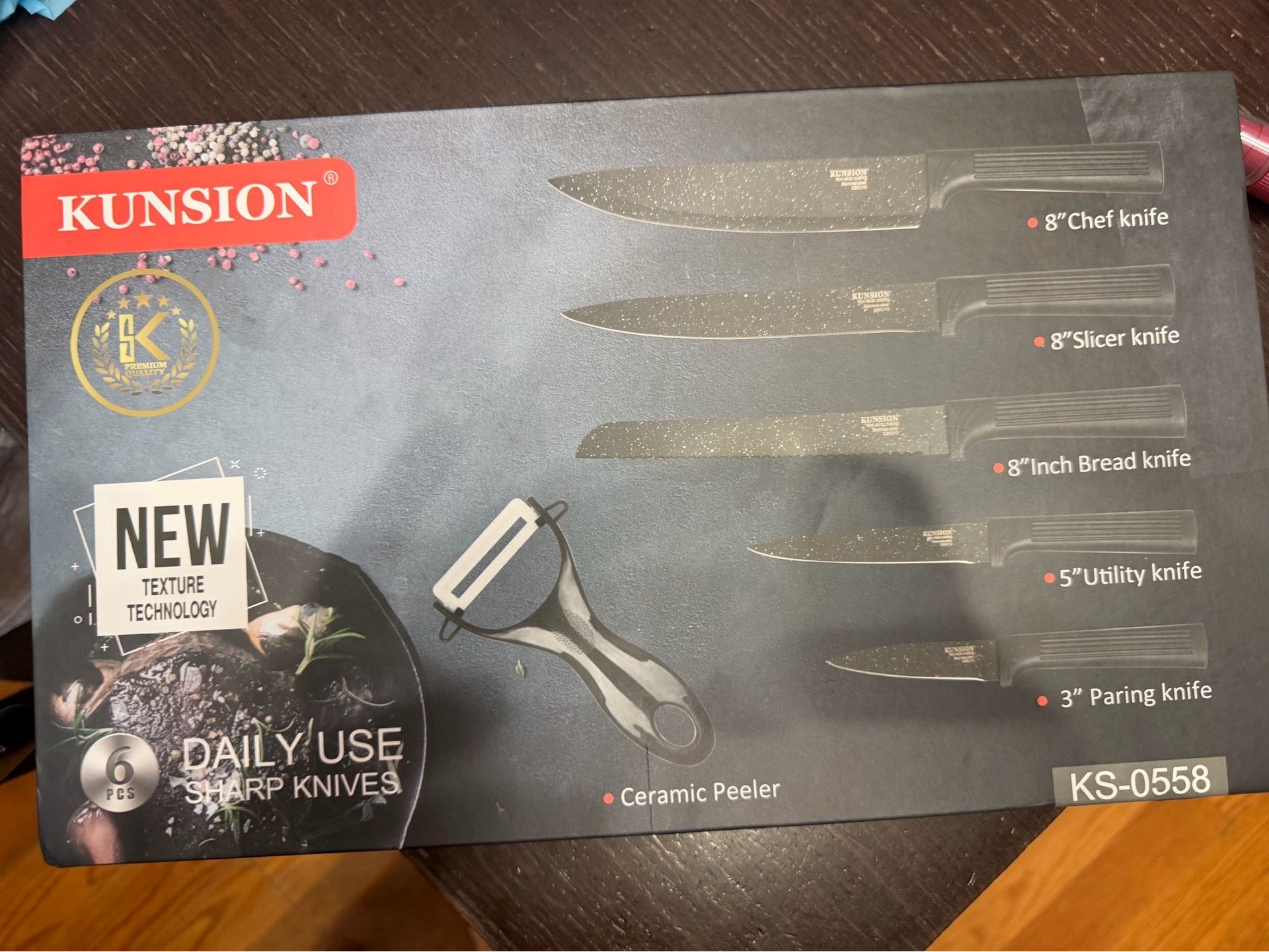 KUNSION KS-0558 6-Piece Non-Stick Knife Set - photo 2