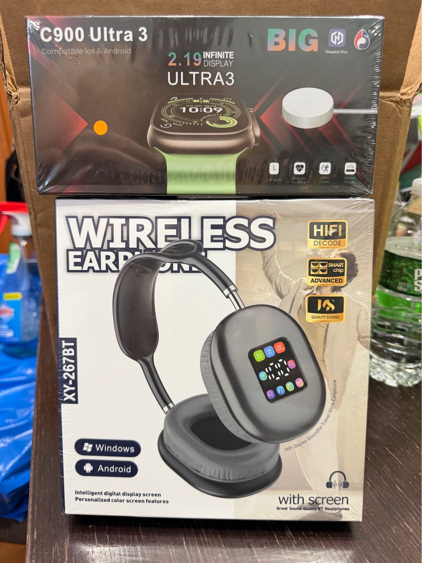 Wireless Headphones & C900 Ultra 3 Smartwatch Bundle