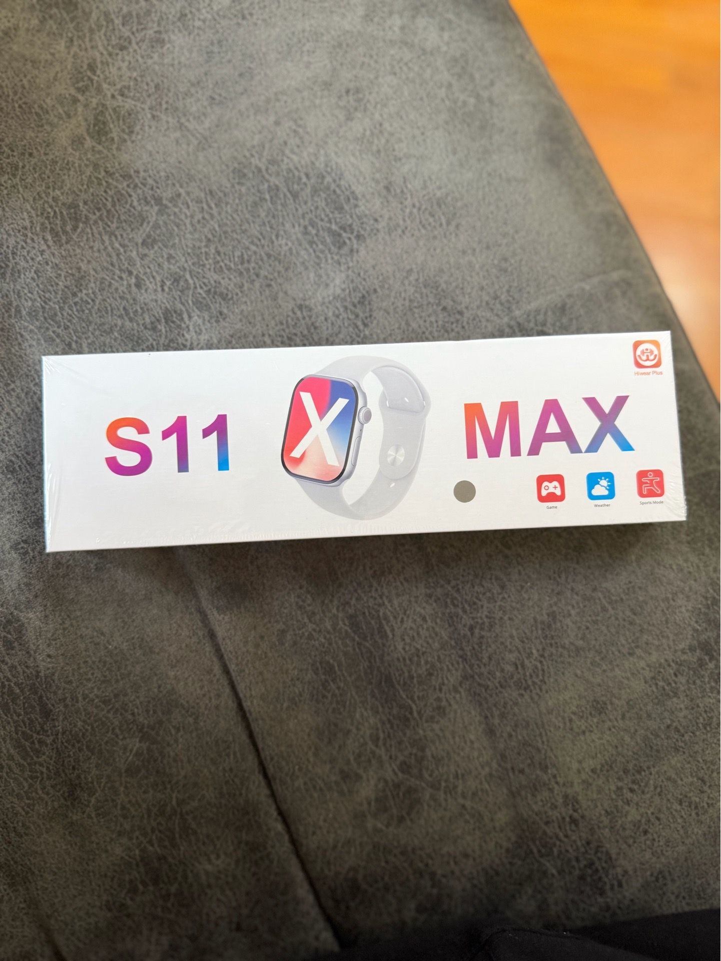S11 X Max Smart Watch Silver Case Beige Silicone Band