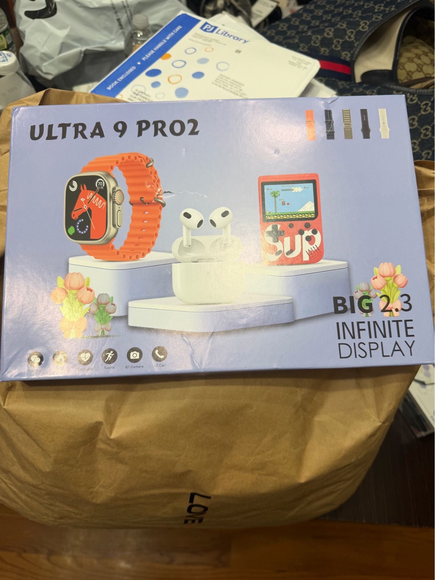 Ultra 9 Pro 2 Bundle with Smartwatch, Airbuds, Gaming Set