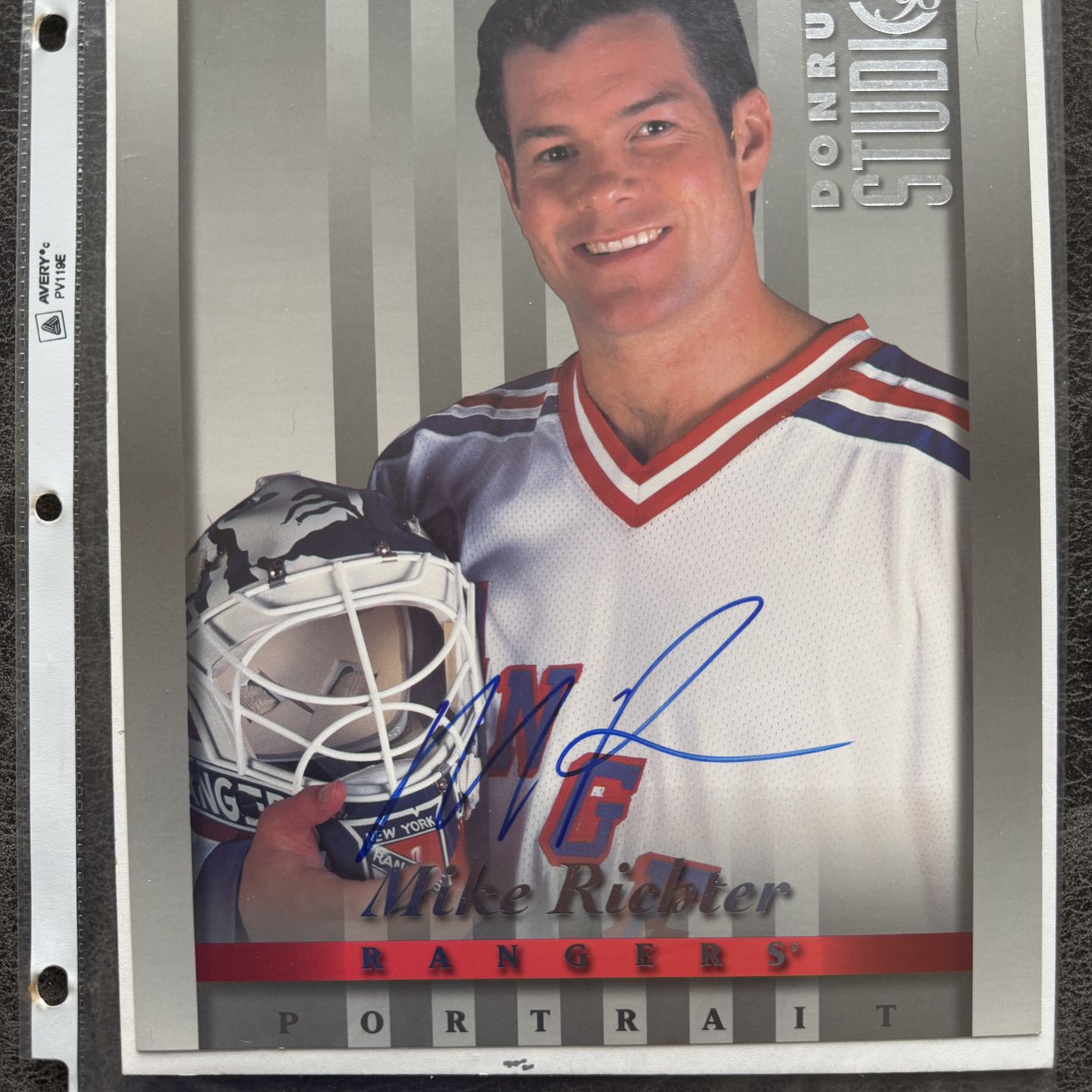 1998 Donruss Studio Mike Richter Autographed Card - NY Rangers