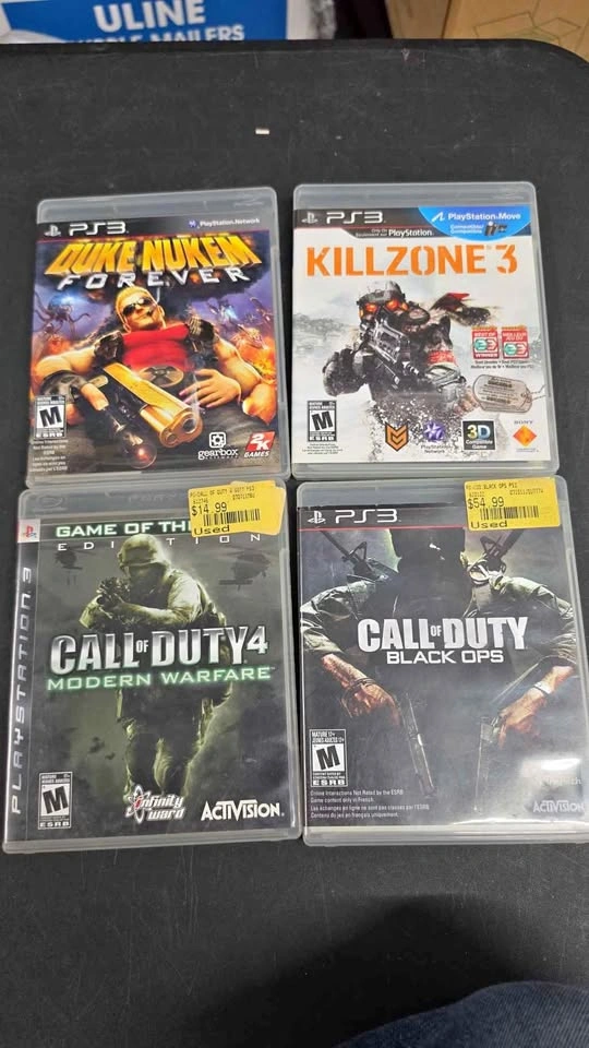 PS3 Games Bundle - Duke Nukem, Killzone 3, CoD 4, Black Ops - $8