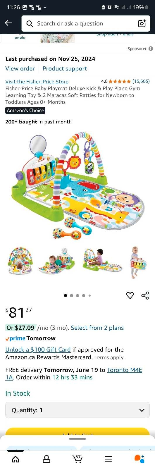 Fisher-Price Baby Playmat Deluxe Kick & Play Piano Gym