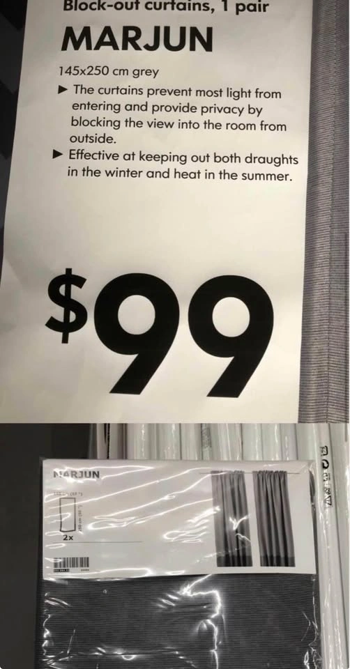 IKEA MARJUN Blackout Curtains Gray 57x98" - photo 4
