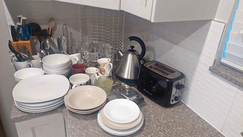 Large Kitchenware Set - Plates, Bowls, Mugs, Glasses, Cutlery, K