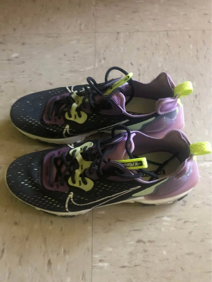 Nike D/MS/X React Vision Black Purple Neon Green Sneakers - photo 2