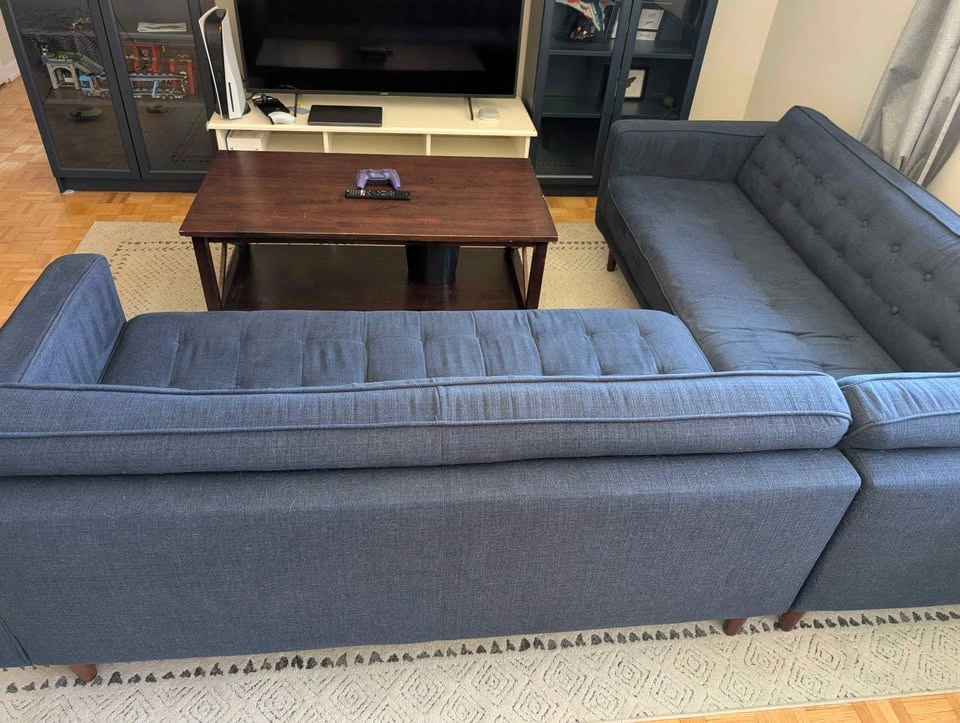 Navy Blue Sectional Couch - photo 2