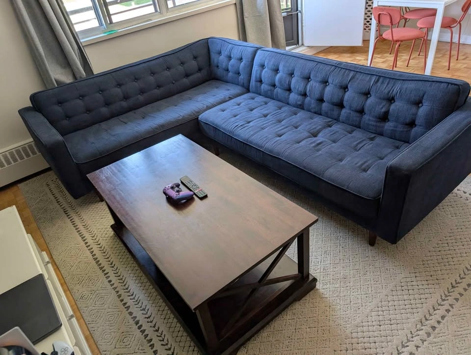 Navy Blue Sectional Couch - photo 3