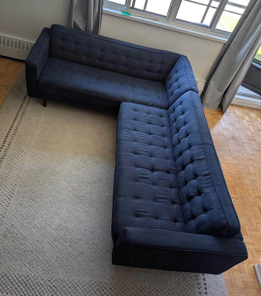 Navy Blue Sectional Couch - photo 5