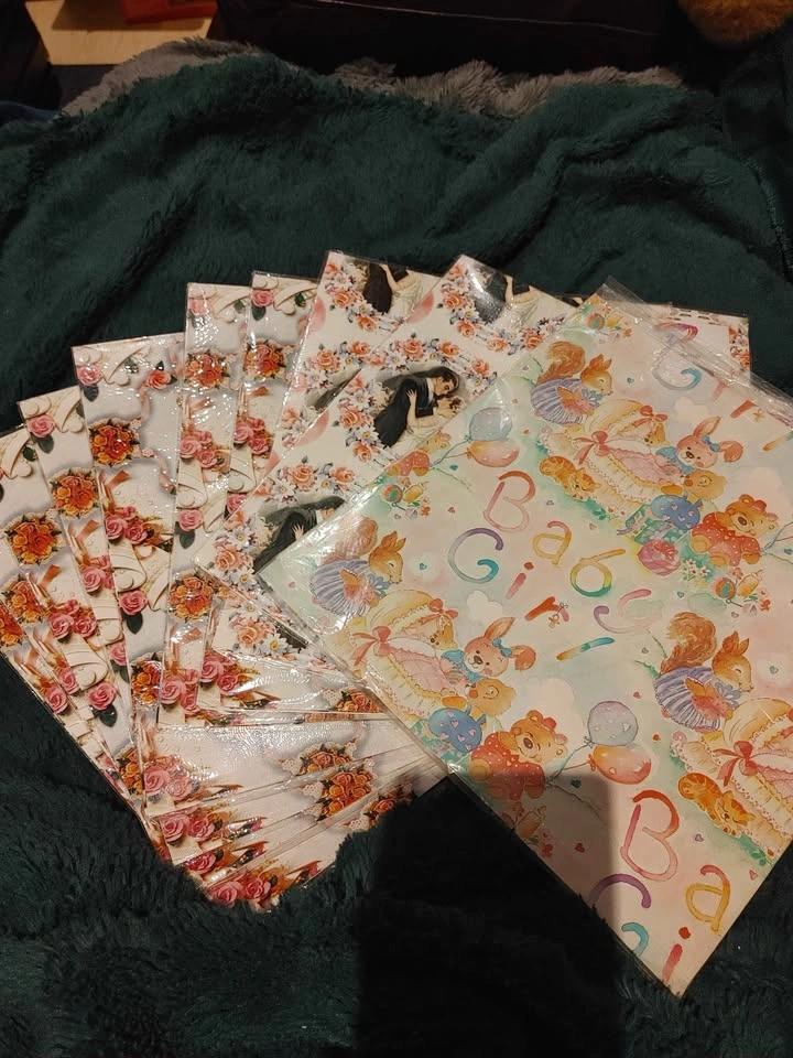 Vintage Wrapping Paper Lot - Wedding & Baby Girl - photo 2