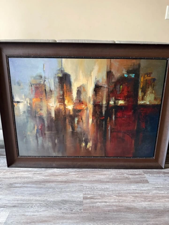Framed Abstract Cityscape Painting – Premium Art Piece - photo 2