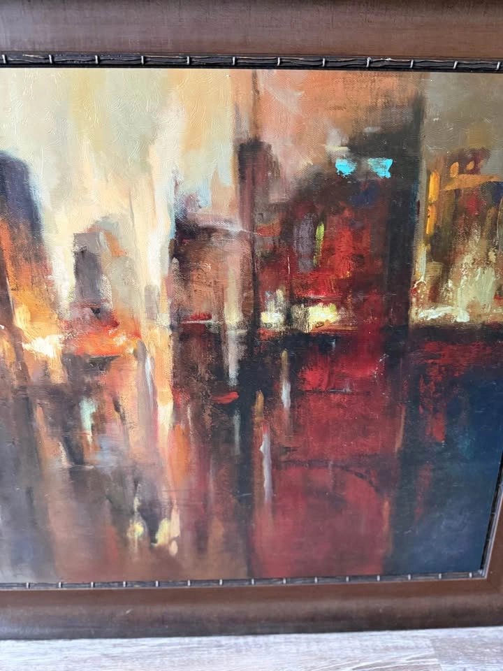 Framed Abstract Cityscape Painting – Premium Art Piece - photo 3